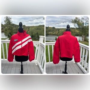 Sixers (76ers) inspired Womens Crop Red Light Track Jacket with White Stripes